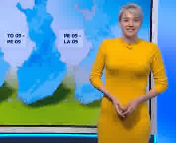 Meteorologi Anniina Valtonen tiukassa mekossa uhajqDD9EEE 2